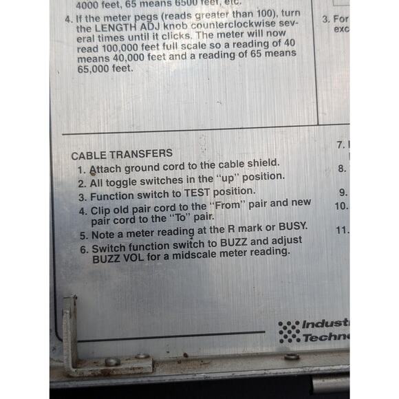 Vintage Industrial Technology Throwmaster 102A Telephone Cable Tester w Leads - Picture 12 of 16